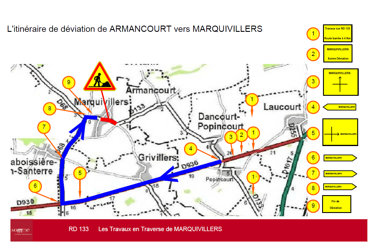 You are currently viewing Travaux entre les communes de Laboissière et Marquivillers
